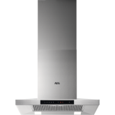 Aeg DKB5660HM 60cm Stainless Steel Box Wall Chimney Hood, Plus Touch on Glass, LED Lighting, 3+inten