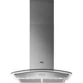 Aeg DTB3653M 60cm Curved Glass Wall Chimney Hood, Mecanical Push Buttons, LED Lighting, 3 Speeds, Ch