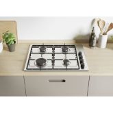 Candy CHW6LBX 60 cm Gas Hob
4 burner, side control, enamel pan stands, Stainless Steel