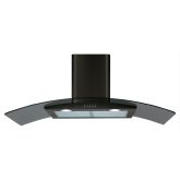 Cda ECP102BL Curved glass extractor, Ducted/re-circulating, LED lights, black