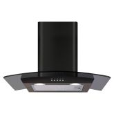 CDA ECP62BL 60cm Curved Glass Chimney Cooker Hood - Black