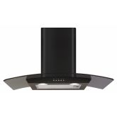 Cda ECP72BL Curved glass extractor, Ducted/re-circulating, LED lights, black