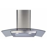 Cda ECP72SS Curved glass extractor, Ducted/re-circulating, LED lights,SS