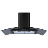Cda ECP92BL Curved glass extractor, Ducted/re-circulating, LED lights, black