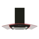 Cda EKPK90BL Curved glass island extractor with edge lighting, 3 colours, TC, black