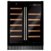 Cda FWC624BL FS/under counter wine cooler, 38 x BS, double door, dual temp,ER:G,black