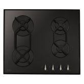 Cda HVG621BL 4 burner gas on glass hob, cast iron pan supports, front control