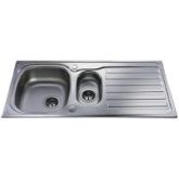 Cda KA22SS SS one and half bowl sink, reversible, fits 600mm base 