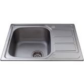 Cda KA55SS SS single bowl sink with mini drainer, reversible, fits 450mm base 