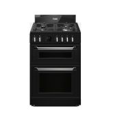 Creda C60DFMRBL 59.8cm Dual Fuel Rangecooker with Double Oven and Gas Hob - Black
