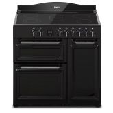 Creda C90RCCTBL 90cm Electric Range Cooker with Triple Oven and Ceramic Hob - Black