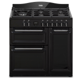 Creda C90RCDFTBL 90CM Duel Fuel Range Cooker with Triple Oven with Gas Hob -  Black