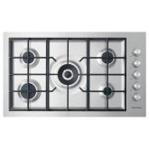 Fisher + Paykel CG905DWLPFCX3 900mm Wide Gas on Steel (Flush Fit Burner Tray) 5 Burner - Side Mounte