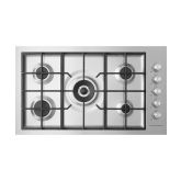 Fisher + Paykel CG905DWNGFCX3 900mm Wide Gas on Steel (Flush Fit Burner Tray) 5 Burner - Side Mounte