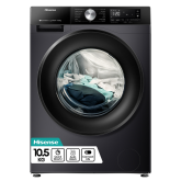 Hisense WF3S1043BB3 10.5kg 1400 Spin Steam Wash Black