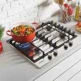 Hoover HHG6BRK3X 60cm, 4 Burner, Front control, Cast Iron supports, St. steel