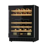 Hoover HWCB 60 UK/N 60 cm wine cooler, 46 bottles, dual zone, Black with slim Stainless Steel Frame