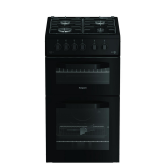 Hotpoint HTG5GCB 50cm Double Oven Gas Cooker Black