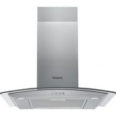 Indesit IHGC 6.5 LM X 60Cm Curved Glass Hood 432 M3/H , Halogen, Aluminium Grease Filter