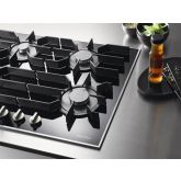 Miele KM3034-1 806mm wide, 5 zone gas hob with wok burner - ceramic base