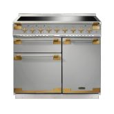 Rangemaster ELS100EISS/AB Elise Luxe 100 Induction In Stainless Steel With Antique Brass Trim