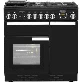 Rangemaster PROP90NGFGB/C Professional Plus, Black with Chrome Trim 90cm Gas Range Cooker