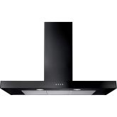 Rangemaster UNBHDS100BL 100cm Flat Chimney Hood, Black