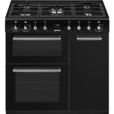 Smeg CX93GMBL Smeg Concert Cx93gmbl Dual Fuel Range Cooker - Black - A Rated