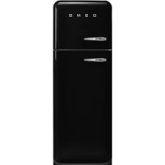 Smeg FAB30LBL5UK 60cm 50s Style Left Hand Hinge Freezer over Fridge Black
