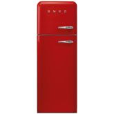 Smeg FAB30LRD5UK 60cm 50s Style Left Hand Hinge Freezer over Fridge Red
