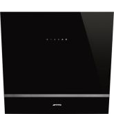 Smeg KV26N 60cm Angled Chimney Hood Black Glass