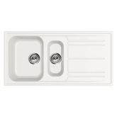 Smeg LZ102B 100cm Rigae 1.5 Bowl Reversible Composite Granite Inset Sink White