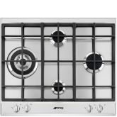 Smeg P261XGH 60cm Cucina Stainless Steel 4 Burner Gas Hob with Ultra Rapid Burner