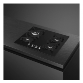 Smeg PV364N 65cm Classic Gas Hob BlackGas on Glass on Steel
