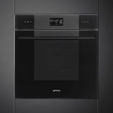 Smeg SO6102M2B3 60cm Linea Speedwave XL Combi Microwave Black Glass