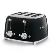 Smeg TSF03BLUK Black 50s 4 by 4 slice Toaster