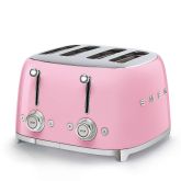 Smeg TSF03PKUK Pink 50s 4 by 4 slice Toaster