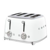 Smeg TSF03WHUK White 50s 4 by 4 slice Toaster