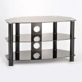 Ttap C303C-1200-3BB Vantage 3 Shelf TV Stand, Black Glass