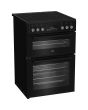 Beko EDC6731K 60cm Double Oven Electric Cooker with Vitroceramic Hob - Black