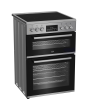 Beko EDC6731S 60cm Double Oven Electric Cooker with Vitroceramic Hob - Silver