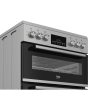 Beko EDC6731S 60cm Double Oven Electric Cooker with Vitroceramic Hob - Silver