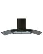 Cda ECP102BL Curved glass extractor, Ducted/re-circulating, LED lights, black