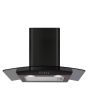 CDA ECP62BL 60cm Curved Glass Chimney Cooker Hood - Black