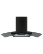 Cda ECP82BL Curved glass extractor, Ducted/re-circulating, LED lights, black