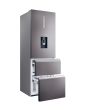 Haier HTW5618EWMP 59.5cm 3D Fridge Freezer - Dark Inox