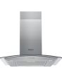 Indesit IHGC 6.5 LM X 60Cm Curved Glass Hood 432 M3/H , Halogen, Aluminium Grease Filter