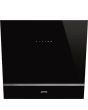 Smeg KV26N 60cm Angled Chimney Hood Black Glass