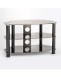 Ttap C303C-1200-3BB Vantage 3 Shelf TV Stand, Black Glass
