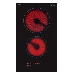 Cda HC3621FR 2 zone ceramic domino hob, front touch control, 9 PL